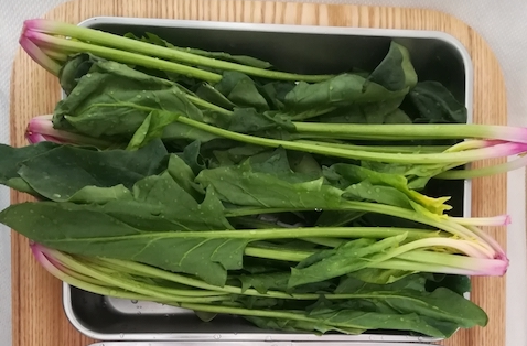 ヘルシオで蒸し野菜ソフト蒸し_ほうれん草の写真